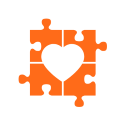 Puzzle Heart orange